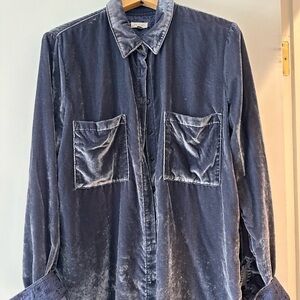 Pilcro Blue Velvet Blouse